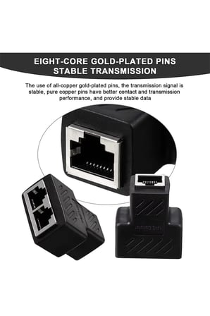 2 Portlu Splitter Çift LAN Kablosu Ethernet Ayırıcı RJ45 Dişi Adaptör Konnektör Ethernet Çoklayıcı