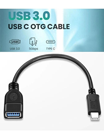 Yeni Nesil USB C USB 3.0 Otg Kablo Type-C Erkek To USB 3.0 Dişi Typec Otg Veri Aktarma Kablosu