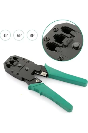6 in 1 Set Cat5/6 RJ45 Pense Tester Cihazı 100 Adet Jak Krone Bıçağı - Kablo Soyucu - 100 Adet Cover