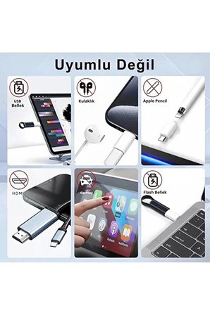 10 Adet Lightning soketi USB-C Adaptör, USB-C fiş, Lightning soketi adaptörü, Lightning iPhone 15/15 Pro Max/15 Plus, iPad Pro/Air ile uyumlu Çevirici Dönüştürücü Adaptör