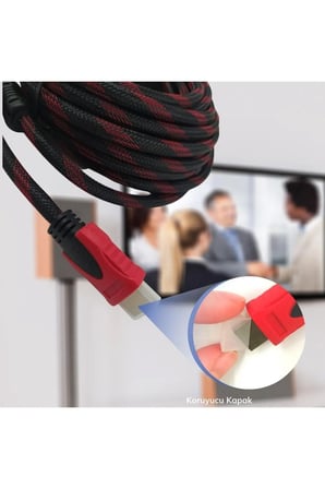 15 Metre HDMI 1.4 Örgülü Kablo Sargılı HDTV HDMI Kablo 1080p Hdmı Uyumlu Hdmı Dijital Kablo Tv Bilgisayar Yüksek Hızlı Hd Kablo