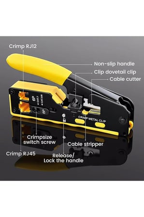 Yeni 2026 Yeni Nesil Profesyonel Cat7/Cat6A/Cat5/Cat6Ez Yeni Nesil Sıkma Pensesi Rj45 Rj12 Crimper Soyma Kesme Sıkma Yedek Bıçaklı Pense