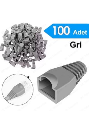 100 Adet Cat6 Yeni Nesil Delikli Rj45 Jak + Rj45 Cat5/6 Cover Koruma Kılıfı Boot Papuç 2 in 1 Set