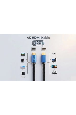 20 Metre 20mt Premium 4K HDMI Kablosu HDTV 2.0 20m Oyuncu Bilgisayarı Playstation XBoX Notebook İçin 4K 2.0 VERSİON Hdmi Kablosu