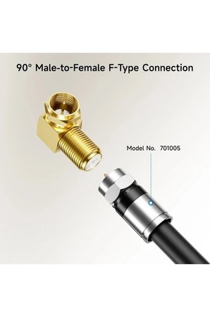 5 Adet Gold L Tipi Konnektör Fiş Çevirmeli 90 Derece Adaptör Uydu Anten Cihaz Girişi Metal Vidalı Konnektör Koaksiyel Tv Uydu Kablosu