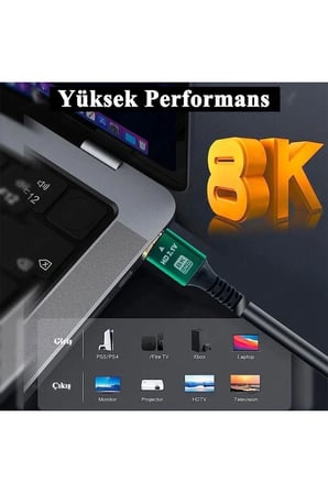 3 Metre 3mt 8K @144HZ Ultra Yüksek Hızlı 8k Hdmi 2.1 Kablo, 4k 144Hz Hdmi Kablosu 3m Hdtv Kablosu Yüksek Çözünürlük Hdmı Kablosu