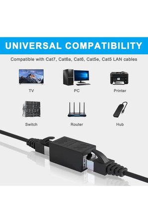 5 Adet Gigabit Destekli Rj45 Dişi Dişi Cat5e/cat6/7/8 Ethernet Internet Lan Ağı Birleştirici Ara Aparatı Hız Desteği: 10/100/1000 Mbps (Gigabit Ethernet) Birleştirici