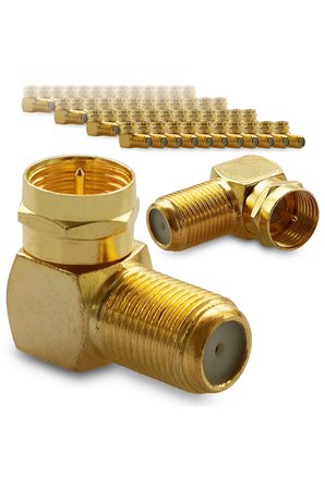20 Adet Gold L Tipi Konnektör Fiş Çevirmeli 90 Derece Adaptör Uydu Anten Cihaz Girişi Metal Vidalı Konnektör Koaksiyel Tv Uydu Kablosu