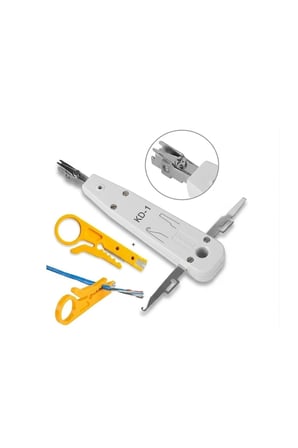 Krone Bıçağı Krone Reglet Pensesi Kep Kep Rj45 Tel Kablo Punch Crimper + Kablo Soyucu Soyma Aparatı