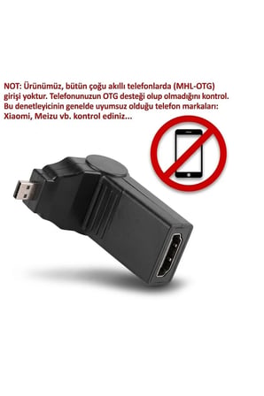 Micro To Hdmi Ultra 4k Destekli 180 270 Derece Dönebilen Oynar Başlıklı Çevirici Dönüştürücü Adaptör