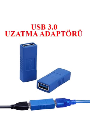 Usb Dişi Dişi 3.0 Ara Uzatma Birleştirme Kablo Aparatı Yeni Yüksek Hızlı Sürüm Kablo Uzatıcı Adaptör 5 Gbps'ye kadar USB 3.0 hız 1 Adet