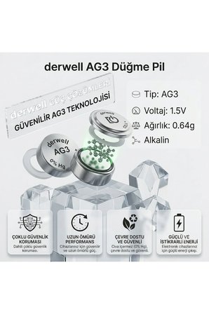 1 Adet AG3 LR41 1.5V Alkalin Düğme Pil Cıva İçermez Sızdırmaz Uzun Ömürlü Oyuncak Lazer Saat Kulaklık Dijital Termometre Mikroskop Tartı Pili Güçlü İstikrarlı Enerji Çoklu Koruma