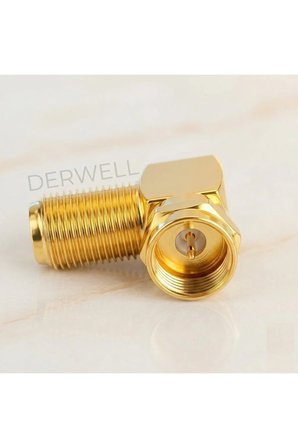 RG6 F Konnektör 90 Derece L Tipi Altın Kaplama Uydu Anten Kablosu Çevirici Dirsek Adaptör Dönüştürücü Dişi Erkek Soket TV LNB Receiver Televizyon Askı Aparatı Sıkışık Dar Alan Koruyucu