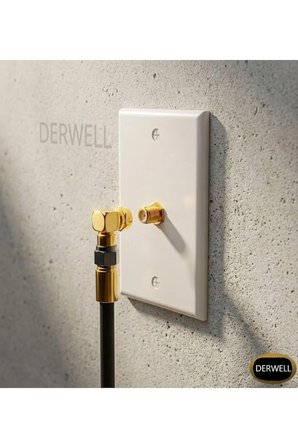 RG6 F Konnektör 90 Derece L Tipi Altın Kaplama Uydu Anten Kablosu Çevirici Dirsek Adaptör Dönüştürücü Dişi Erkek Soket TV LNB Receiver Televizyon Askı Aparatı Sıkışık Dar Alan Koruyucu