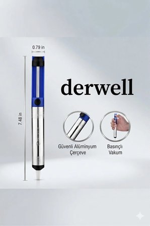 Alüminyum Gövdeli Profesyonel Lehim Havya Pompası - Yüksek Emiş Gücüne Sahip Basınçlı Vakum Teknolojisi - Elektronik Devre, Anakart ve Kart Tamiri İçin Güvenli Manuel Lehim Sökücü