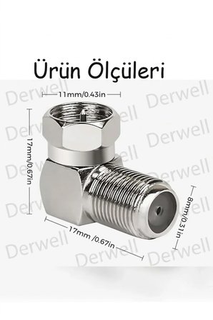 90 Derece L Tipi Anten Kablosu Dönüştürücü Adaptör F Konnektör Dirsek Soket Dik Açı Uydu Alıcısı TV Televizyon Kablo Bağlantı Aparatı Metal Sağlam Dişi Erkek Geçmeli Sıkıştırmalı Konnektör Başlığı