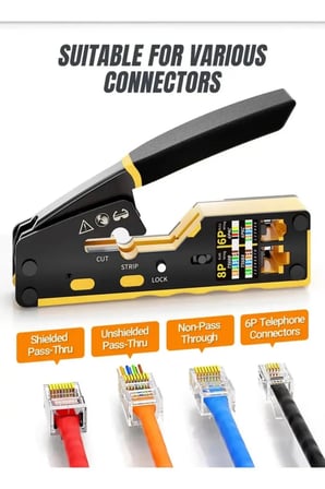 Yeni Nesil Ez Pense RJ45 Sıkma Aracı + Rj11 4pin Jak 6p4c Telefon Kablosu Için Konnektör