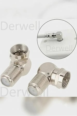 10 Adet F Konnektör Seti - Hızlı Quick, 90 Derece L Tipi, Dişi Dişi F Ara Bağlantı Uydu Anten TV Kablo Koaksiyel Konnektör Adaptör Seti Kaliteli Metal Gövde Güçlü Sinyal TV Uydu Bağlantısı Uyumlu