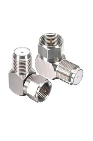F Konnektör 90 Derece L Anten Kablosu Uzatma Dönüştürücü Adaptör Dirsek Soket TV Uydu Alıcısı Priz Arkası Dar Alan İçin Dik Açılı Altın Gümüş Kaplama Paslanmaz Metal Vidalı Dişi Erkek Başlık