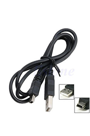 Ps3 Kol Şarj Kablosu 5 Pin Mini Usb Usb5-pin 2.0 Erkek A Mini 5 Pin B Piramit Uç 1.5 Metre