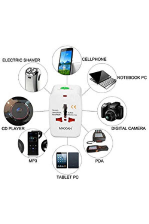 Seyahat Adaptörü Cep Telefonu Tablet Laptop Çevirici Priz Amerikan Ingiliz Fiş Dönüştürücü Üniversal