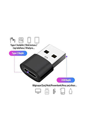  Iphone 11 12 13 Mini Pro Max Yeni Nesil Başlık Aparatı Type-c To Usb Dönüştürücü Otg Çevirici Siyah