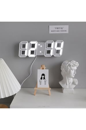 Dekoratif Dijital Led Masa Duvar Saati 3d Dijital Saat Çalar Saat LED Elektronik Saat