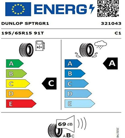 195/65 R15 TL 91T SP TOURING R1 DUNLOP(2022 ÜRETİM )