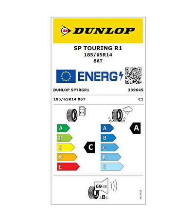 Dunlop 185/65 R14 86T SP Touring R1 Oto Yaz Lastiği (Üretim Yılı:2025)