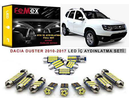 Dacia Duster 2010-2017 LED İç Aydınlatma Ampul Seti FEMEX Parlak Beyaz