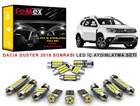 Dacia Duster 2018 Sonrası LED İç Aydınlatma Ampul Seti FEMEX Parlak Beyaz