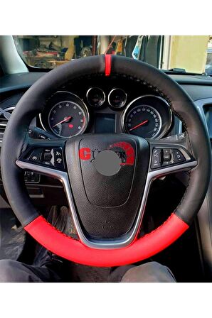 Dacia Duster Uyumlu Dikmeli Direksiyon Kılıfı Iki Renkli Yüzüklü Kırmızı