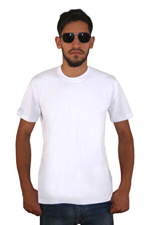 Erkek %100 Pamuklu Bisiklet Yaka T-shirt