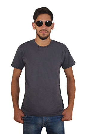 Erkek %100 Pamuklu Bisiklet Yaka T-shirt