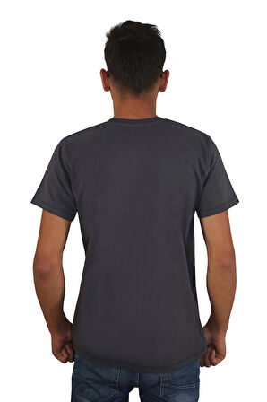 Erkek %100 Pamuklu Bisiklet Yaka T-shirt