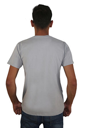 Erkek %100 Pamuklu Bisiklet Yaka T-shirt