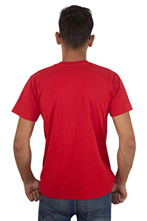 Erkek %100 Pamuklu Bisiklet Yaka T-shirt