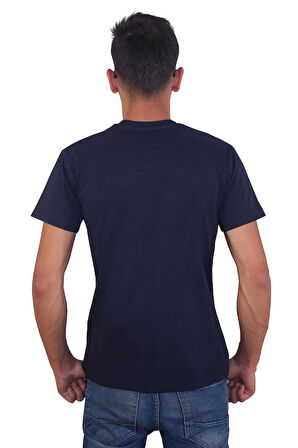 Erkek %100 Pamuklu Bisiklet Yaka T-shirt