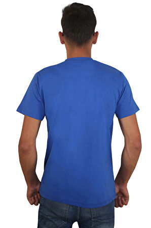 Erkek %100 Pamuklu Bisiklet Yaka T-shirt