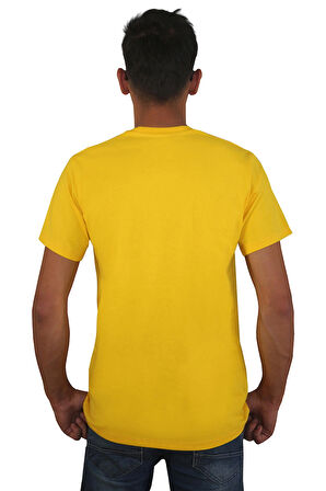 Erkek %100 Pamuklu Bisiklet Yaka T-shirt