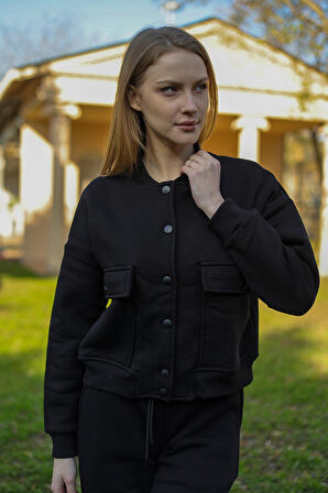 Hakim Yaka Rahat Günlük Eşofman Takımı Yüksek Kalite Saks