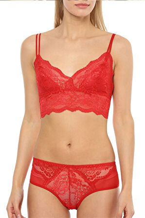 Çeyizlik Desteksiz Bralet Sütyen Takımı 4040