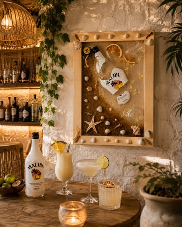 Malibu Sahil Temalı El Yapımı Epoksi Tablo