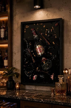 Chivas Regal 12 Kırık Şişe Epoksi Tablo | Premium Bar ve Salon Dekoru
