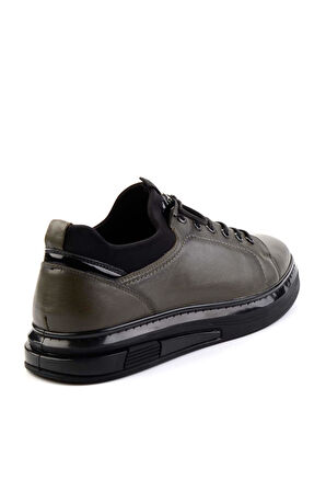 Haki Hakiki Deri Erkek Sneaker E01018198303