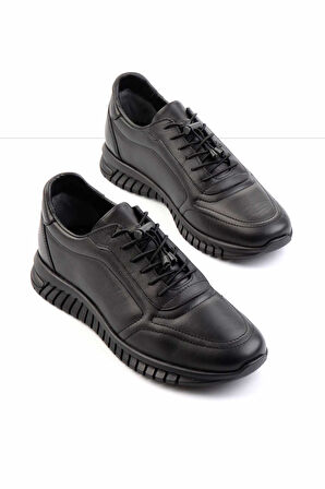 Siyah Leather Erkek Casual Ayakkabı E01018025543