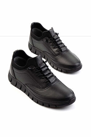 Siyah Leather Erkek Casual Ayakkabı E01018210443