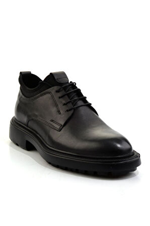 Siyah Hakiki Deri Erkek Klasik Ayakkabı E01054202503