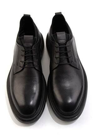Siyah Hakiki Deri Erkek Klasik Ayakkabı E01054202503