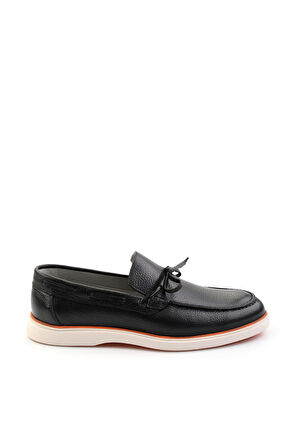 Siyah Leather Erkek Loafer Ayakkabı E01054182440
